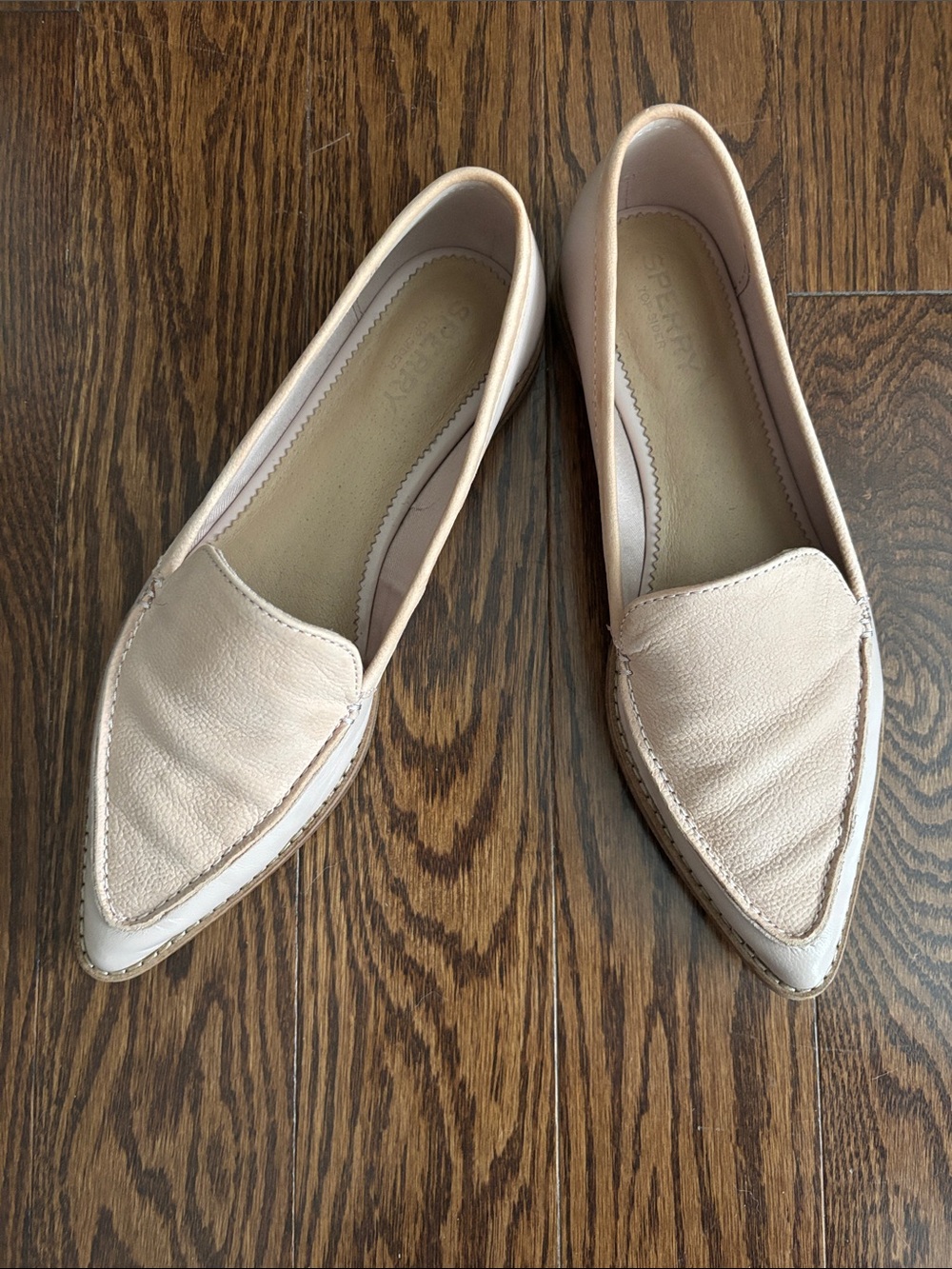 Sperry Women's blush pink pointed toe flats, 6.5